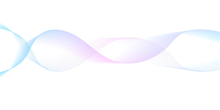 White wave curve lines banner background design. Abstract soft wave lines dynamic flowing purple and blue isolated background. Vector Illustration of the pink pattern of lines. stripes on white.