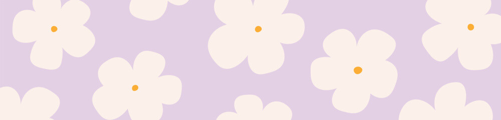 Floral adhesive tape border. Decorative scrapbook element