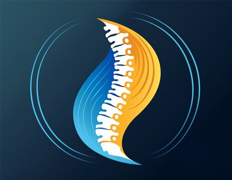 spine logo design n chiropractic and health branding symbol