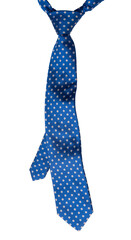 Blue patterned necktie isolated on white background &ndash; elegant men&rsquo;s business fashion accessory.