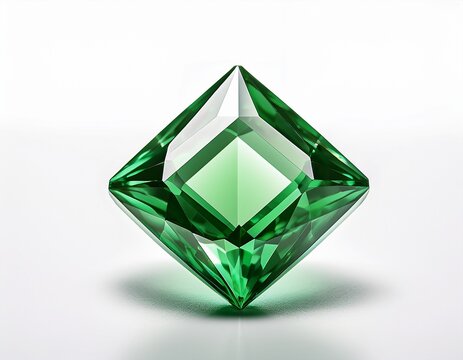 green diamond with high quality white background