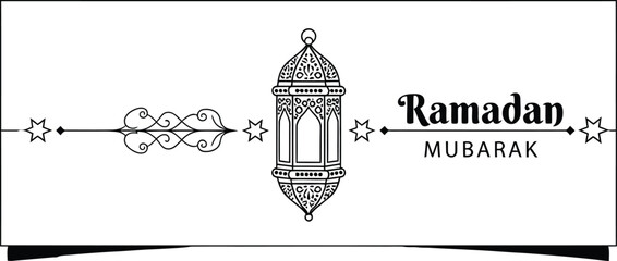 A beautiful ramadan greeting card with lantern and decorative elements. © Farjana
