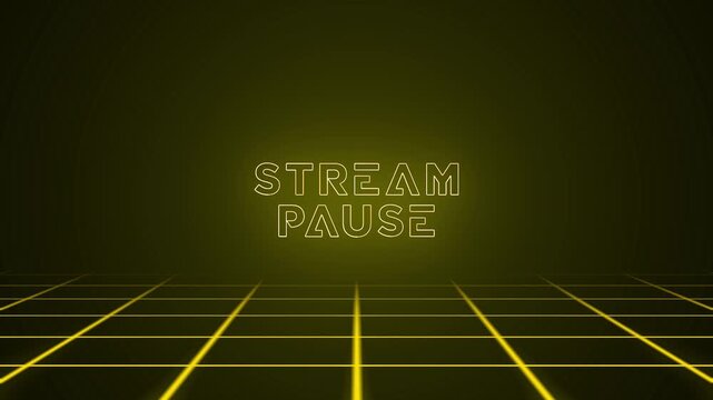 Be Right Back Stream Pause Video Background Retro Grid Motion Graphic	

