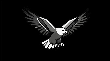 Fototapeta premium A minimalist vector illustration of Eagle wings fully spread