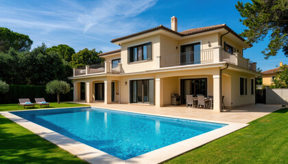 Fototapeta premium Luxury villa with a swimming pool