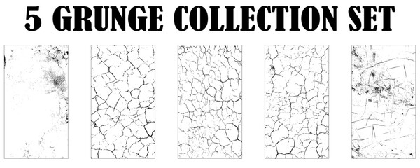 Obraz premium Black Ink Cracks and Grunge Wall Texture Bundle, High Resolution Abstract Backgrounds