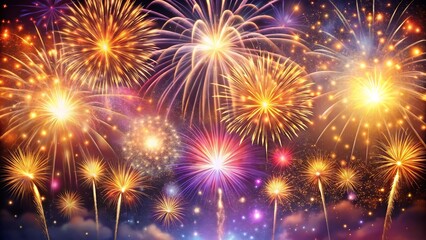Fototapeta premium New Year Fireworks Celebration Background
