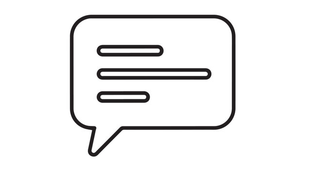 Minimal Chat Bubble Icon Illustration for UI Design and Messaging Apps.