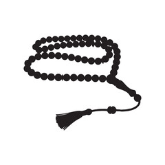 Black Prayer beads silhouette vector illustration