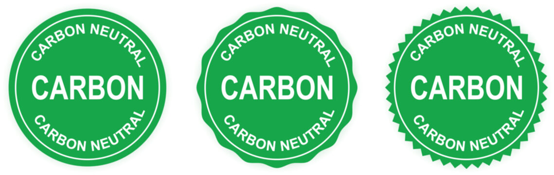 Carbon Neutral Green Eco Certification Badges Set &ndash; Sustainable Product Labels, Environmental Seal, Organic Packaging Stamp Collection
