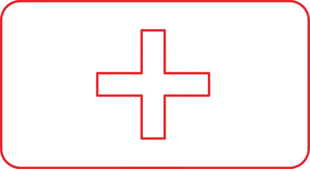 Obraz premium Red Cross Symbol on White Background.