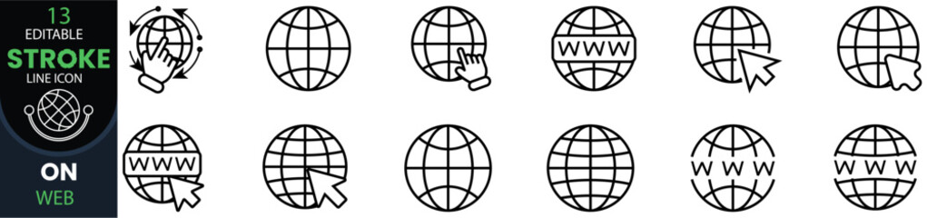 Web vector editable line art icon set. Website icon illustration © Amirul