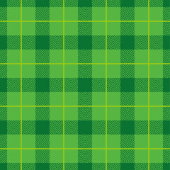 Happy saint Patrick's day. Gingham check plaid pattern in colorful green. Seamless gingham check vector for  fabric, wrapping, wallpaper. Decorative print. © svetlanasmirnova