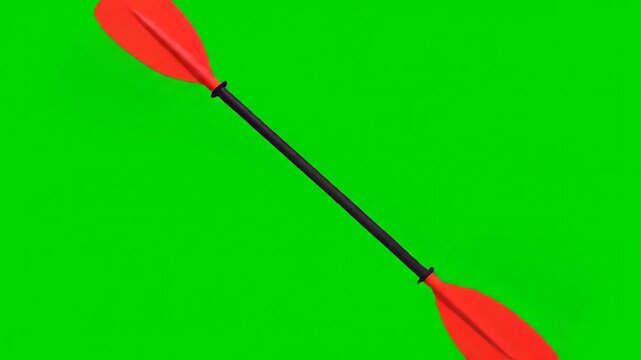 Red arrow with black shaft and fletching isolated on green screen background