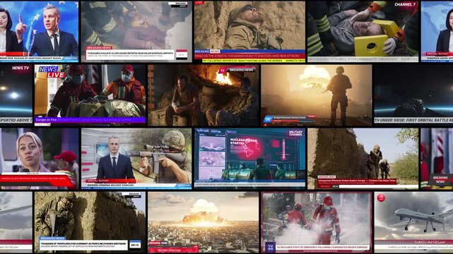 Digital Interfaces Transform Real Tragedies Into Set of Graphics and Alarming Headlines, Intensifying State of Collective Stress. Speeches and Reports. Concept Sense Inevitability and Global Danger.