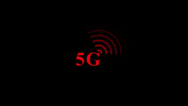5G network Wi-fi icon concept loop animation video Futuristic 5G Wireless Streaming Symbol with Digital Signal Waves.