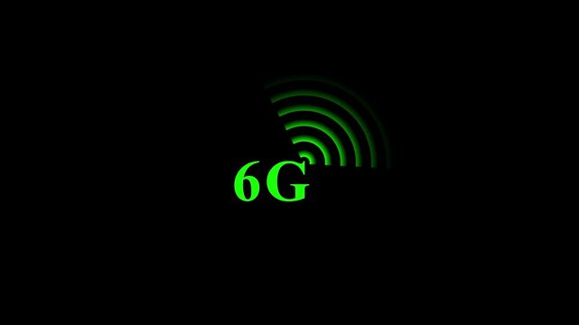6G network Wi-fi icon concept loop animation video, 6G network text technology.Technology Network Digital Data and Social network worldwide Connection Background Concept. 4k 60 fps.