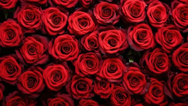 Red Roses Floral Background Romantic Pattern