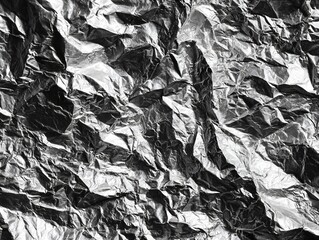 Piece of foil with a lot of wrinkles