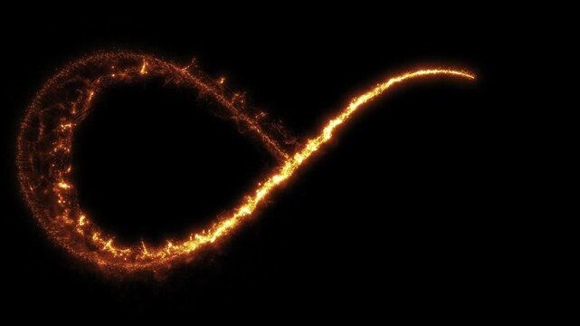 Golden Infinity Sign With Light Strokes Background Loop
Infinity symbol background with endless magic comet light energy strokes and particles in a seamless loop