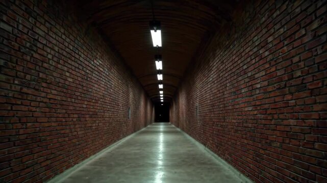 Interior view of the red brick tunnel