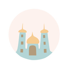 Fototapeta premium Islamic Mosque Illustration for Ramadan and Eid Mubarak Concept