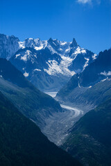 Spectacular view of Mont Blanc massif from lac Blanc, Chamonix