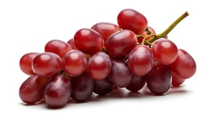 Fototapeta premium A bunch of fresh red grapes on a white background
