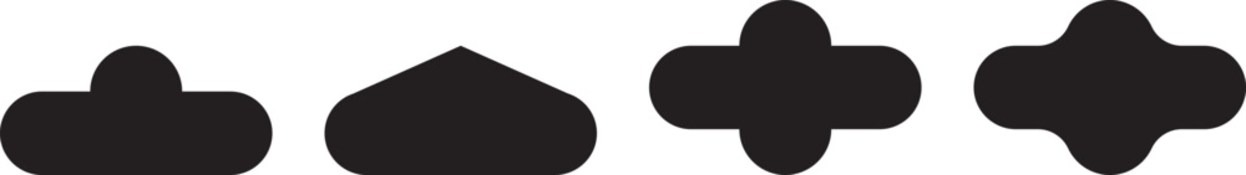 Euro hook hang holes icon. Retail packaging slot symbols. Sombrero hang hole graphic design. Euro hook hang holes for pack hanger cutout templates. Euro hook hang holes for pack hanger template