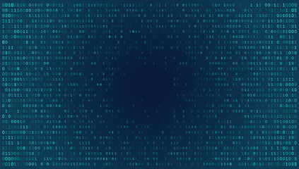 Digital Pillars - Symmetrical Binary Data Stream Gradient on Deep Teal Background