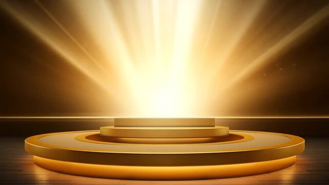 Luxury Golden Stage Podium Background
