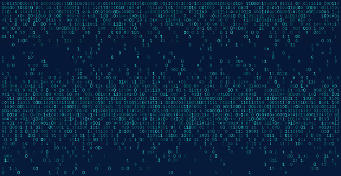 Digital Horizon - Cyan Binary Code Compression Stream on Dark Blue