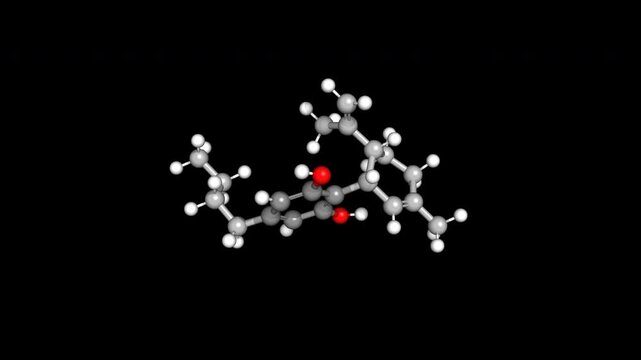 CBD Cannabidiol Wellness Molecule Chemical Structure Rotating Loop