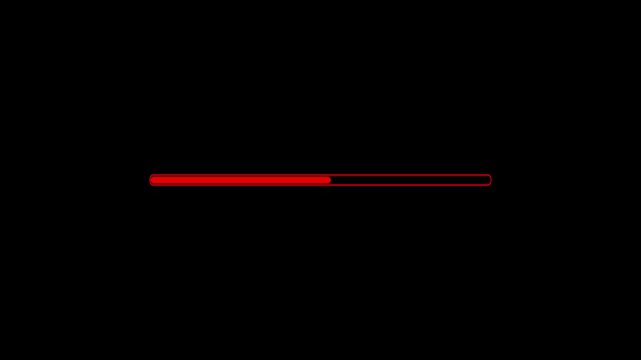 progress bar animation with alpha channel, Red color loading bar animated, 