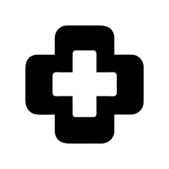 Obraz premium Modern medical cross symbol on a light background