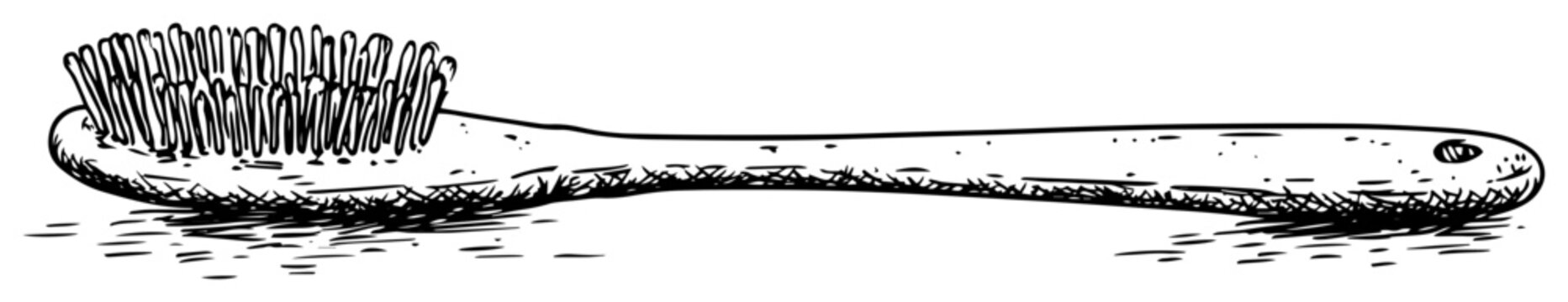 Hairbrush grooming tool sketch drawing