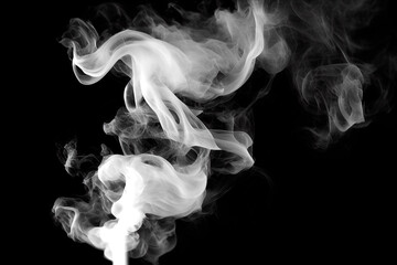 White Smoke Mist Swirl Effect on Black