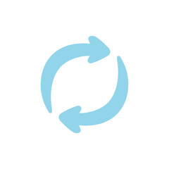 Two Light Blue Circular Arrows Icon loop refresh Vector