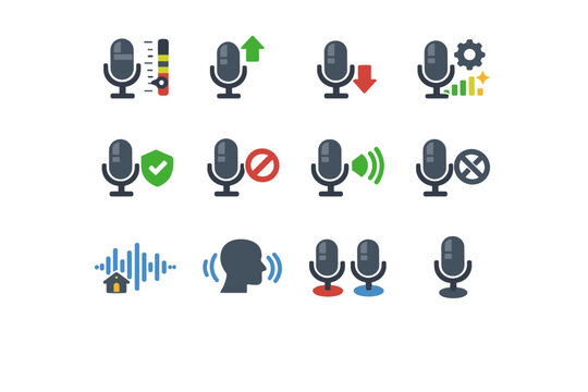 Generation image voice vector background icon off simple noise input gain adjust