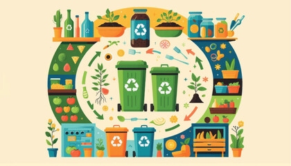 Recycling Bins with Eco Friendly Products.