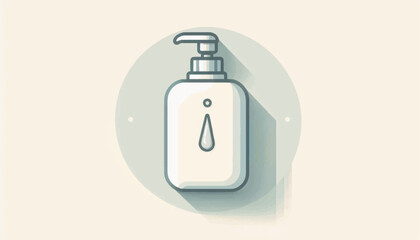 White Soap Dispenser with Pump Top.