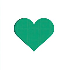 A green heart with subtle grid texture and a shadow