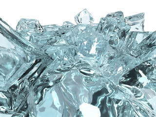 積み上げられた氷のフォトリアル3Dイラストレーション