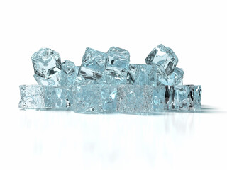 積み上げられた氷のフォトリアル3Dイラストレーション