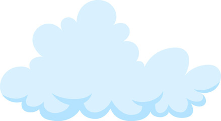 Fluffy cloud icon. Blue summer sky element