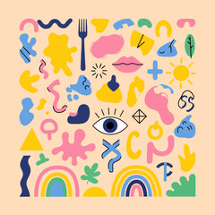 Central Eye Illustration With Symbolic Artistic Style.