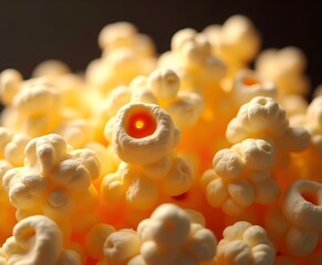 Popcorn Kernels Mid Burst in Thermal Imaging Style