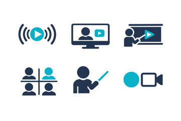 Waves screen icon labels live grid generation audience simple image text no