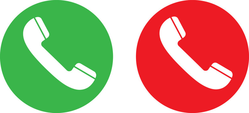 Accept and decline call icons in green and red