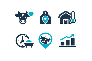 Sensor labels vector temperature pin icon simple health tag cow analytics image